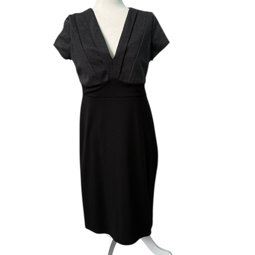 Linea Black And Grey Sheath Dress Size Uk 14